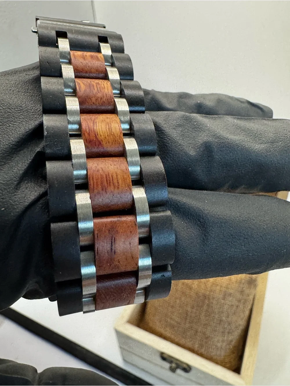 Avantwood Men's Black and Brown Wood Chronograph Watch